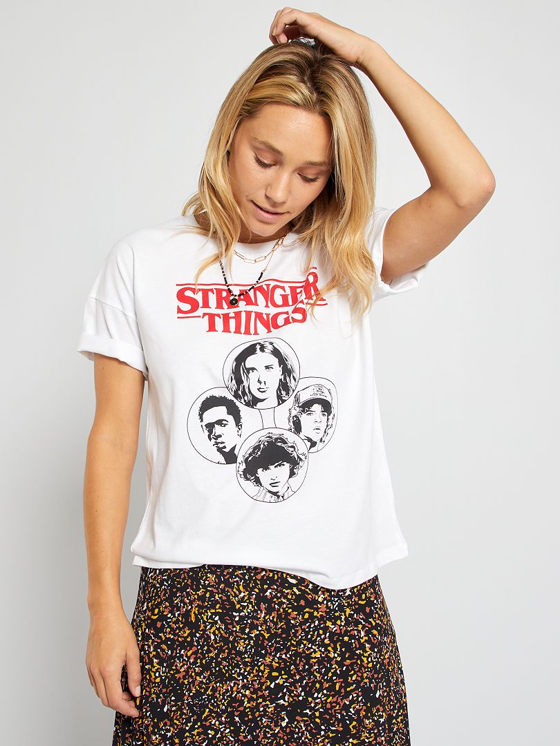 Impuestos Fábula Repetido Camiseta 'Stranger Things' - BLANCO - Kiabi - 10.00€