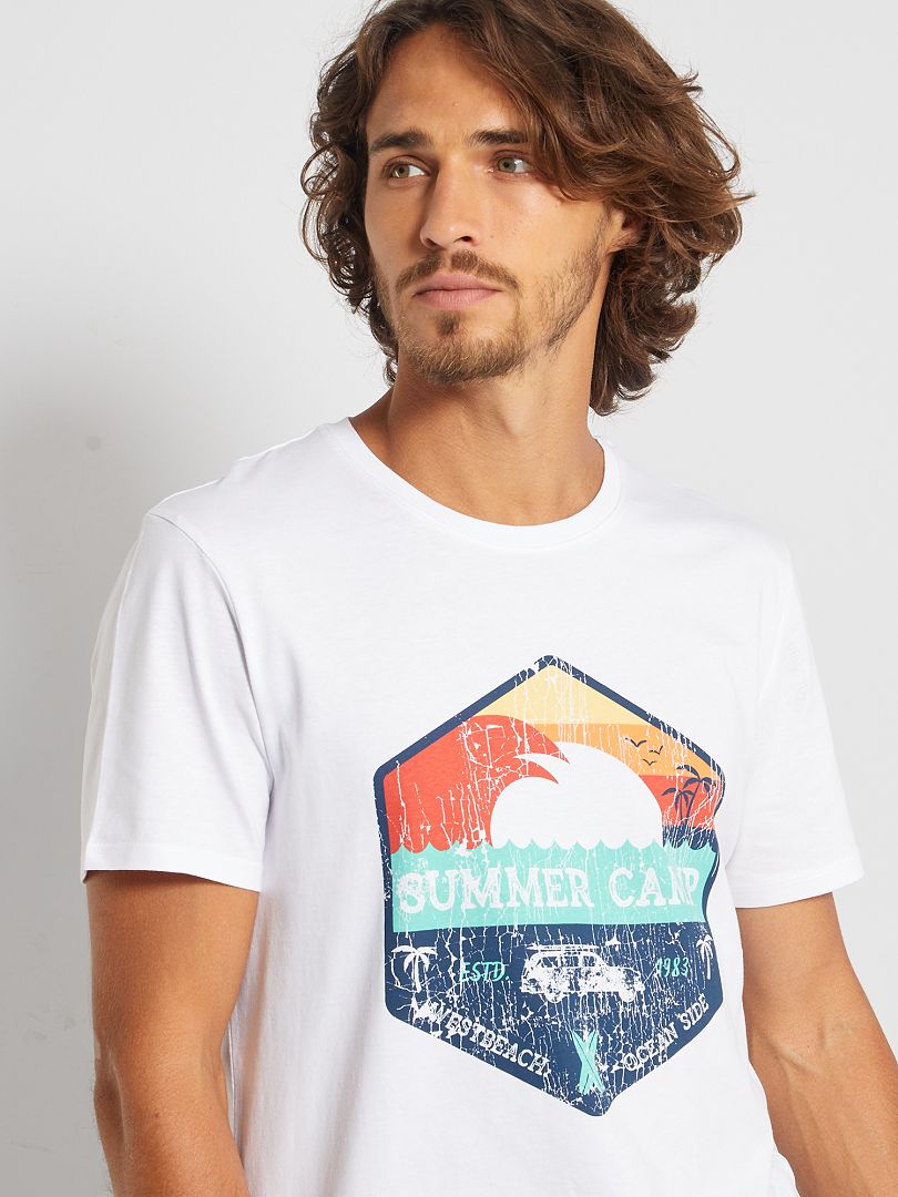 Camiseta  'summer camp' BLANCO - Kiabi
