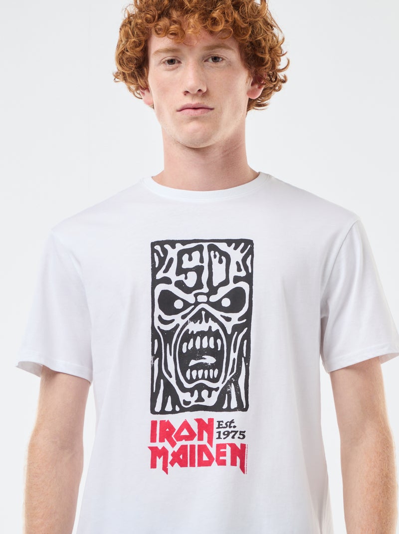 Camiseta 'Sun city' 'Iron maiden' de algodón Blanco - Kiabi