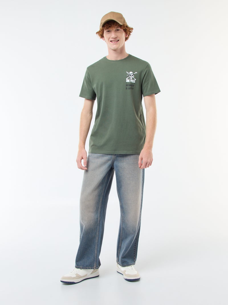 Camiseta 'Sun city' 'One piece' de algodón Verde - Kiabi