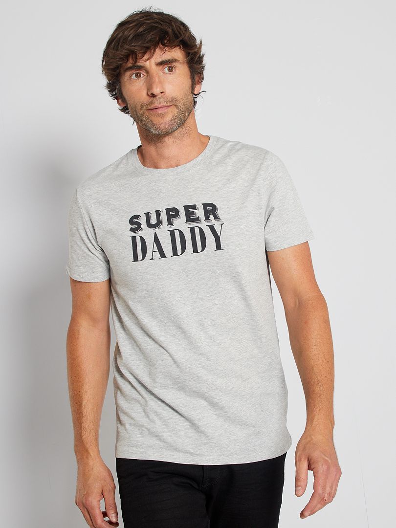 Camiseta  'Super Daddy' GRIS - Kiabi
