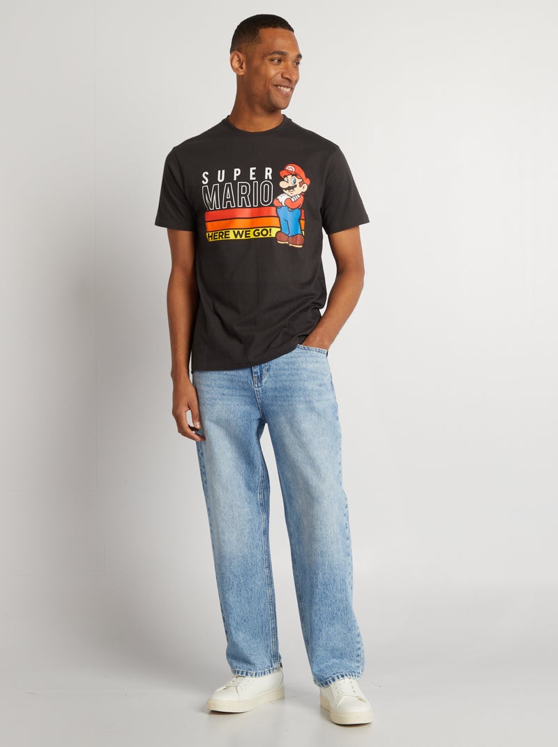 Camiseta 'Super Mario' con cuello redondo NEGRO - Kiabi