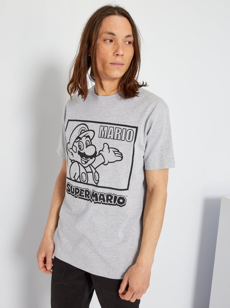 Camiseta 'Super Mario' gris chiné - Kiabi