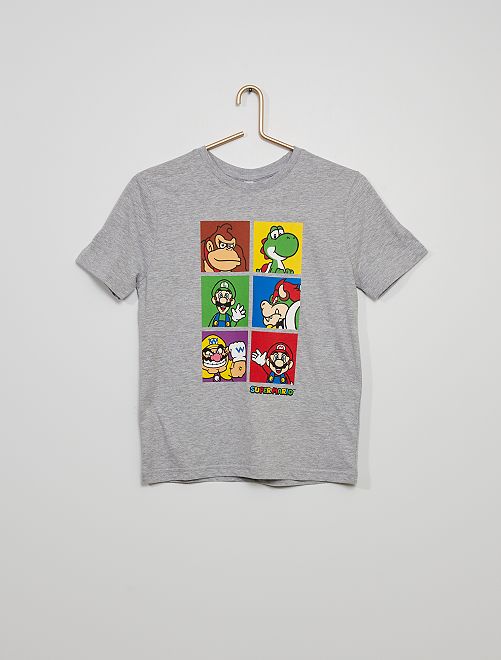 Camiseta 'Super Mario'                             gris chiné 
