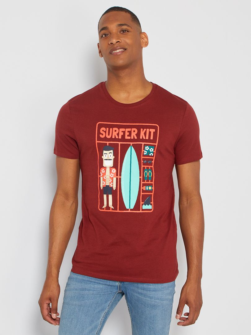 Camiseta  'surfero' ROJO - Kiabi