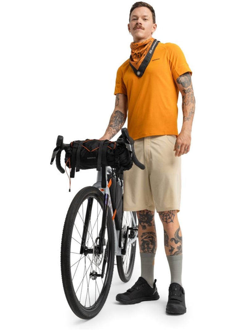 Camiseta técnica manga corta cicloturismo hombre ciclismo hombre pilgrim Naranja - Kiabi
