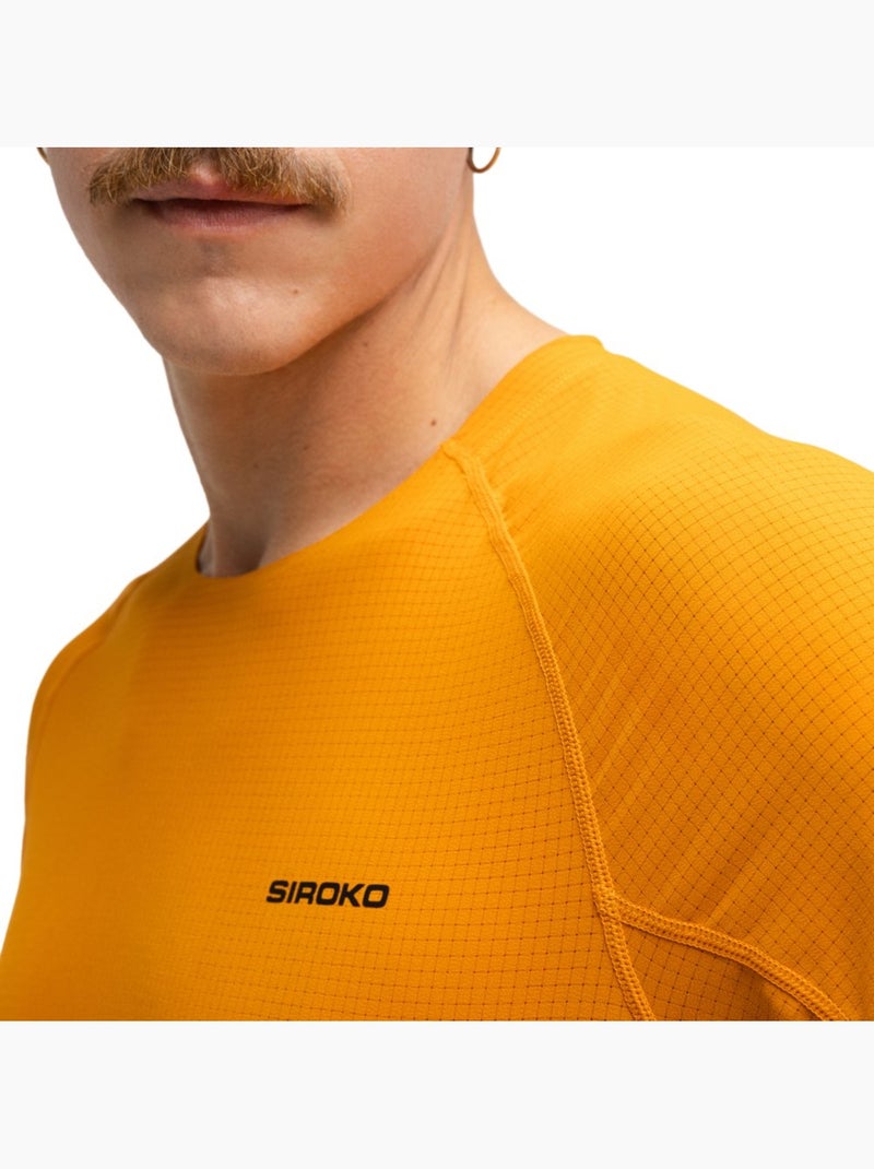 Camiseta técnica manga corta cicloturismo hombre ciclismo hombre pilgrim Naranja - Kiabi
