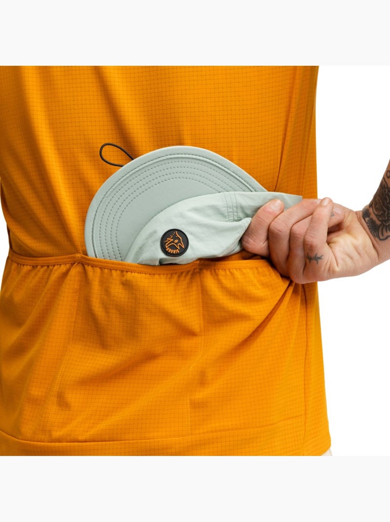 Camiseta técnica manga corta cicloturismo hombre ciclismo hombre pilgrim Naranja - Kiabi