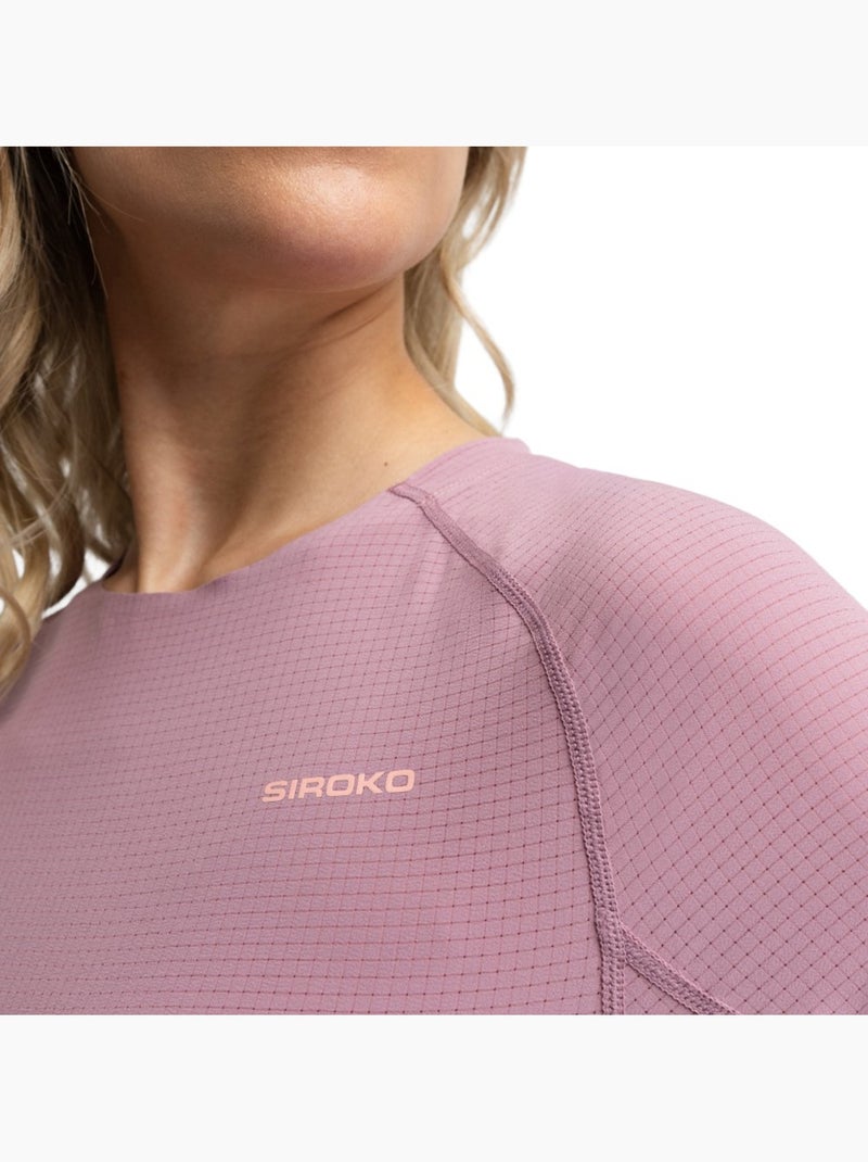Camiseta técnica manga corta cicloturismo mujer ciclismo mujer map Violeta - Kiabi