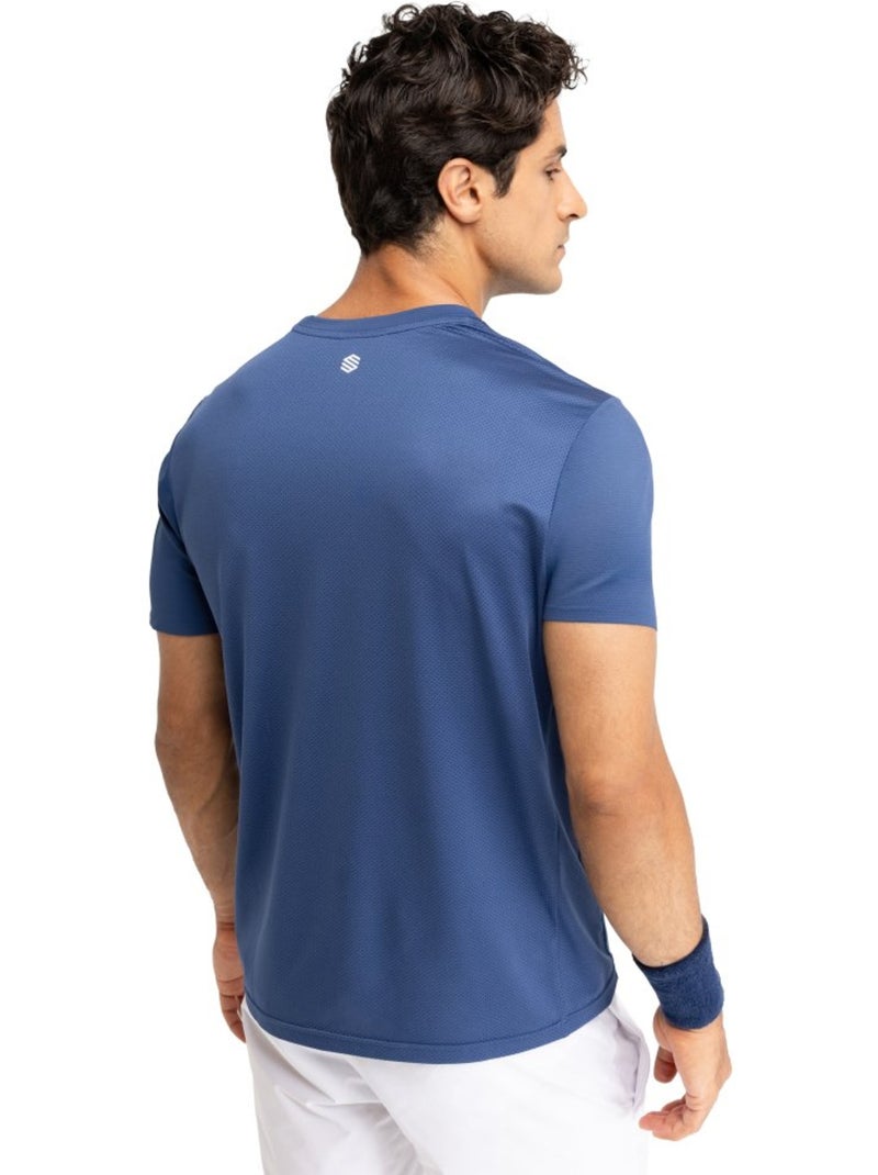 Camiseta técnica manga corta tenis hombre tenis hombre lob Azul - Kiabi