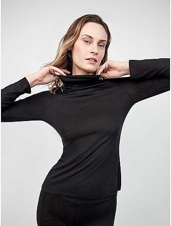 Camiseta termal ligera de cuello alto y manga larga
