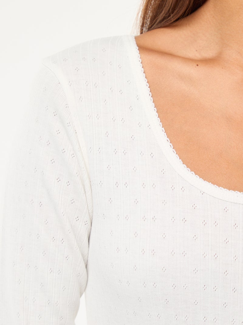 Camiseta térmica de manga larga termorreguladora Blanco - Kiabi