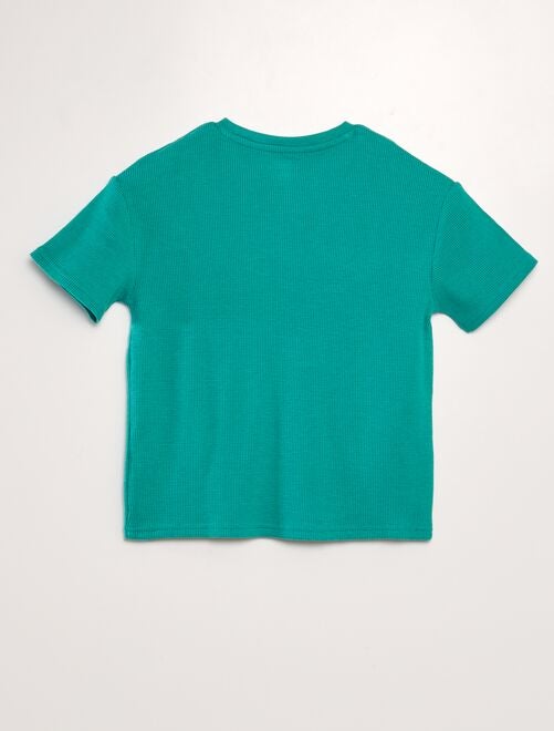 Camiseta texturizada con cuello panadero - Kiabi