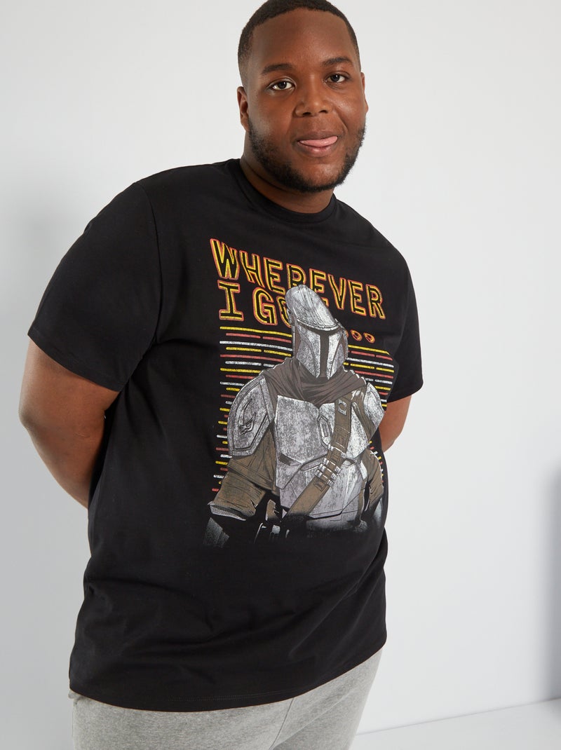 Camiseta 'The Mandalorian' con cuello redondo Negro - Kiabi