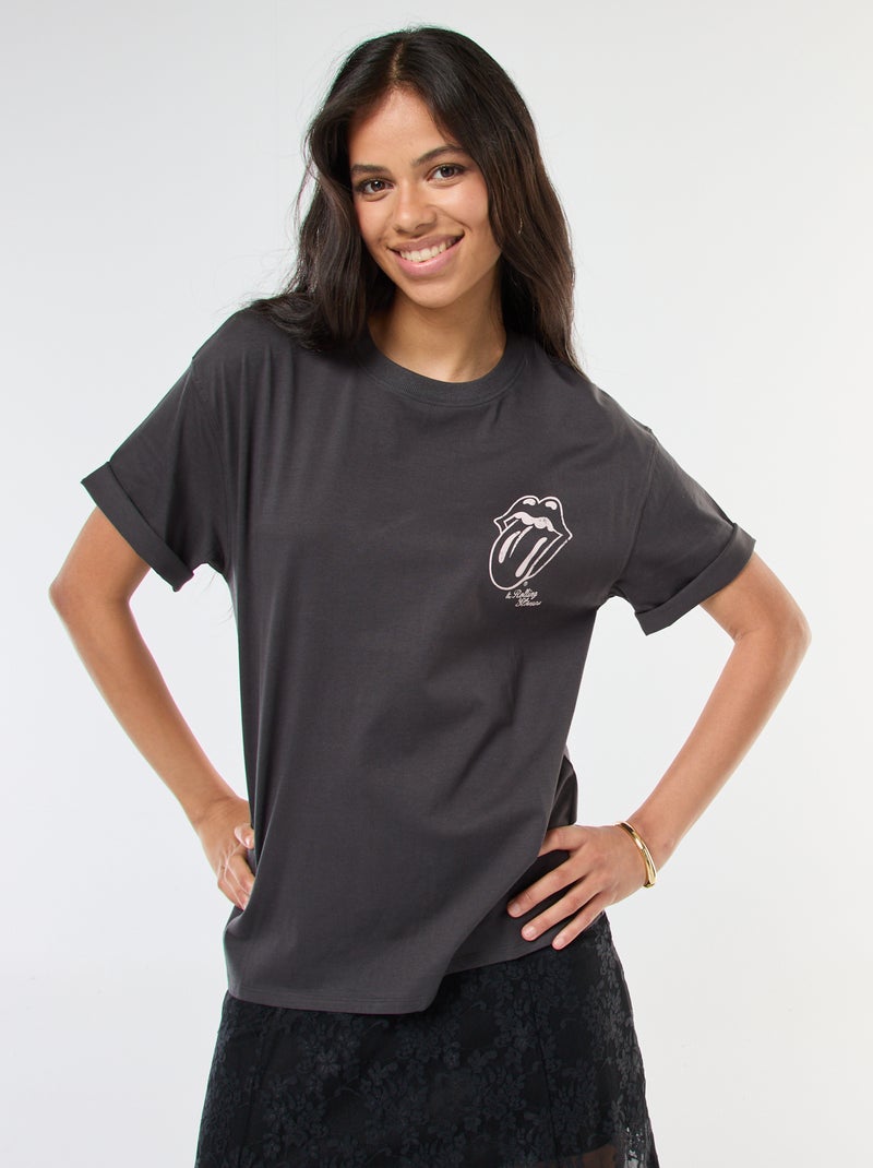Camiseta 'The Rolling Stones' de manga corta Negro - Kiabi