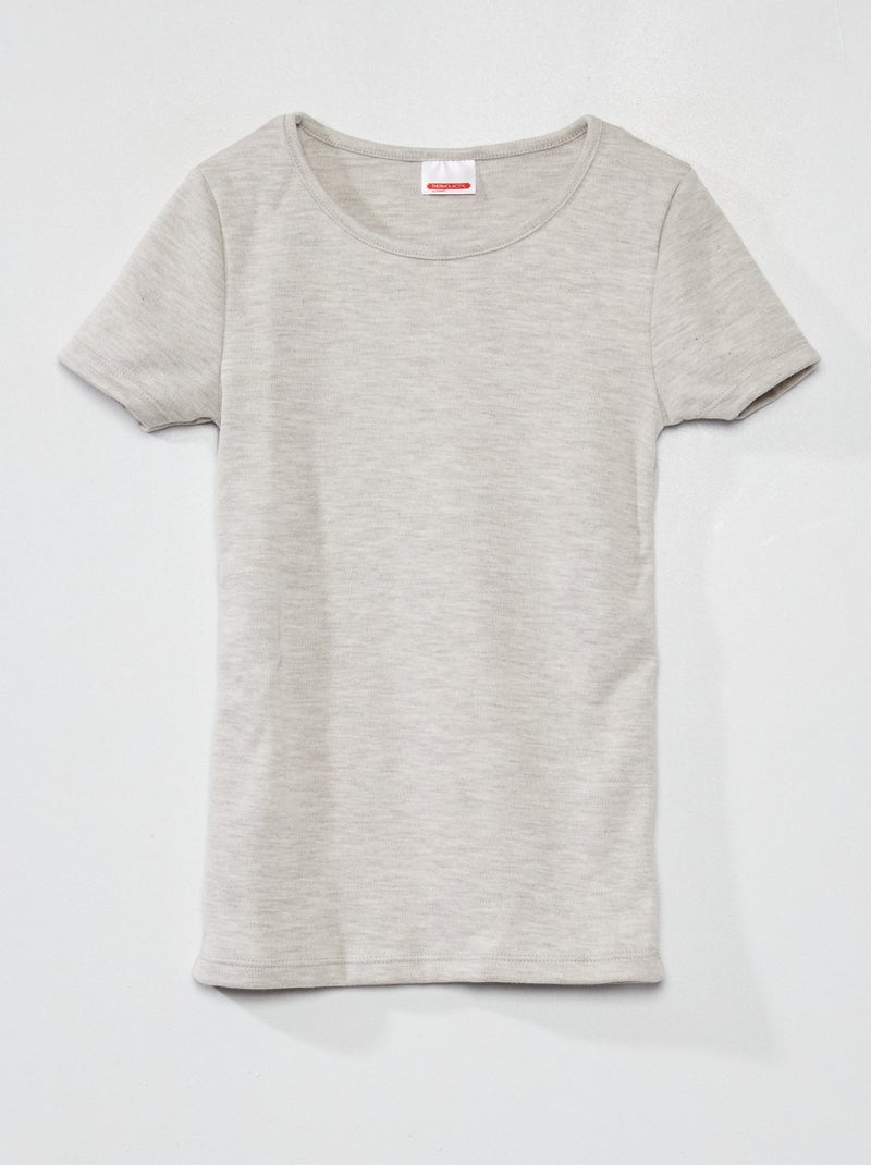 Camiseta Thermolactyl 'Damart' Grado 3 gris chiné - Kiabi