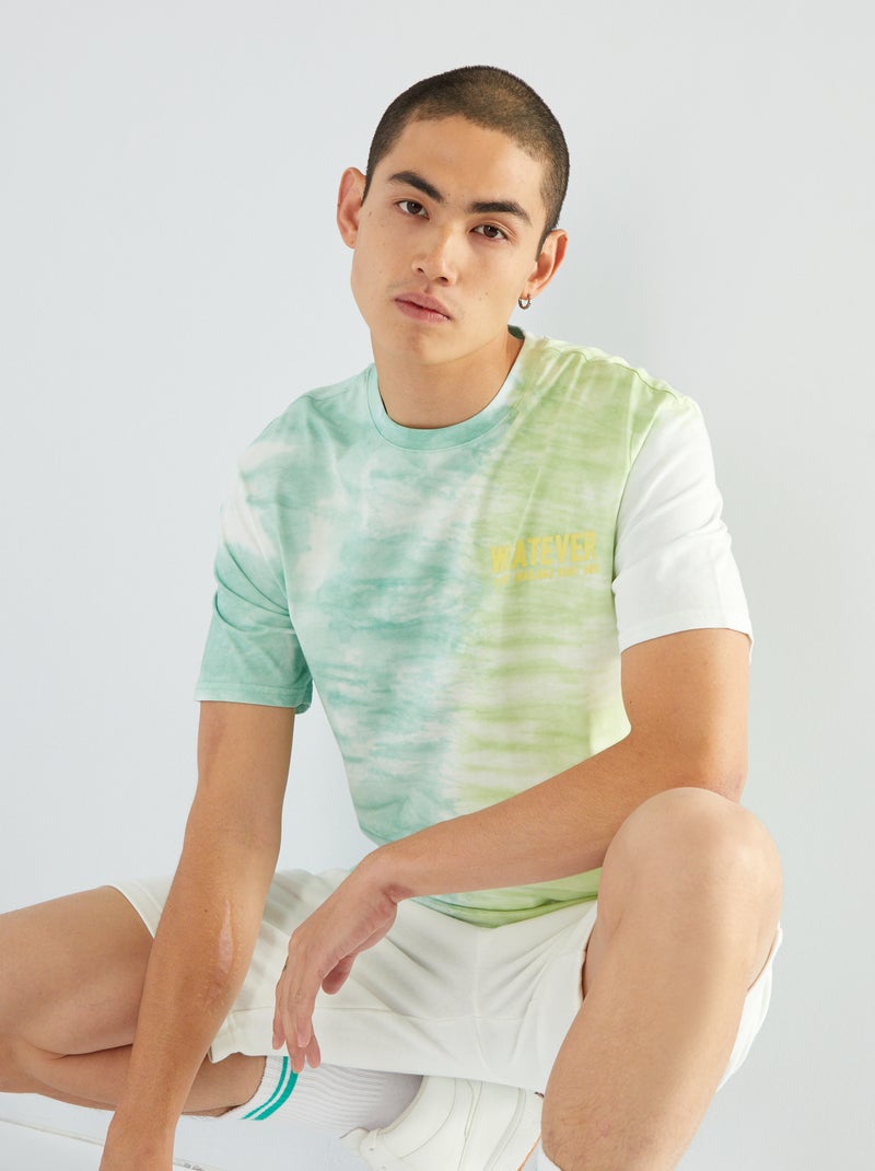 Camiseta tie-dye de punto AZUL - Kiabi