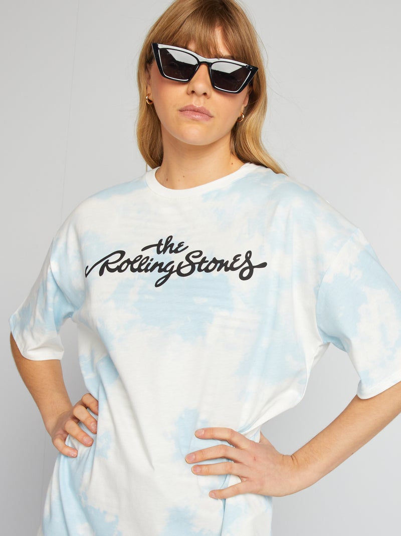 Camiseta tie-dye 'Rolling Stones' AZUL - Kiabi
