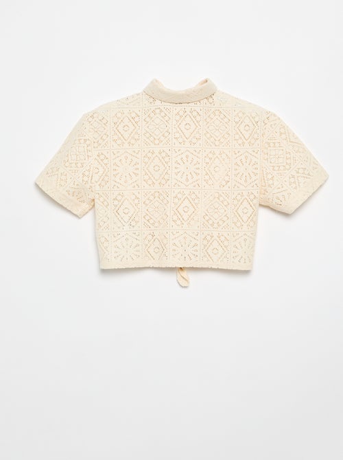 Camiseta tipo blusa de ganchillo calado - Kiabi