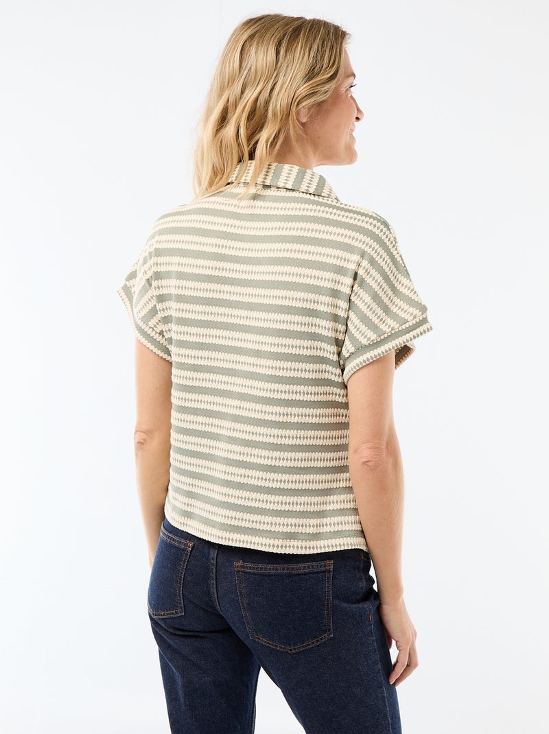 Camiseta tipo polo colorida Blanco - Kiabi