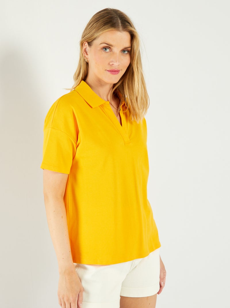 Camiseta tipo polo de piqué de algodón AMARILLO - Kiabi