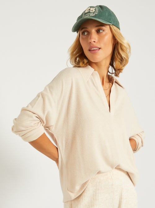 Camiseta tipo polo de punto suave - Kiabi