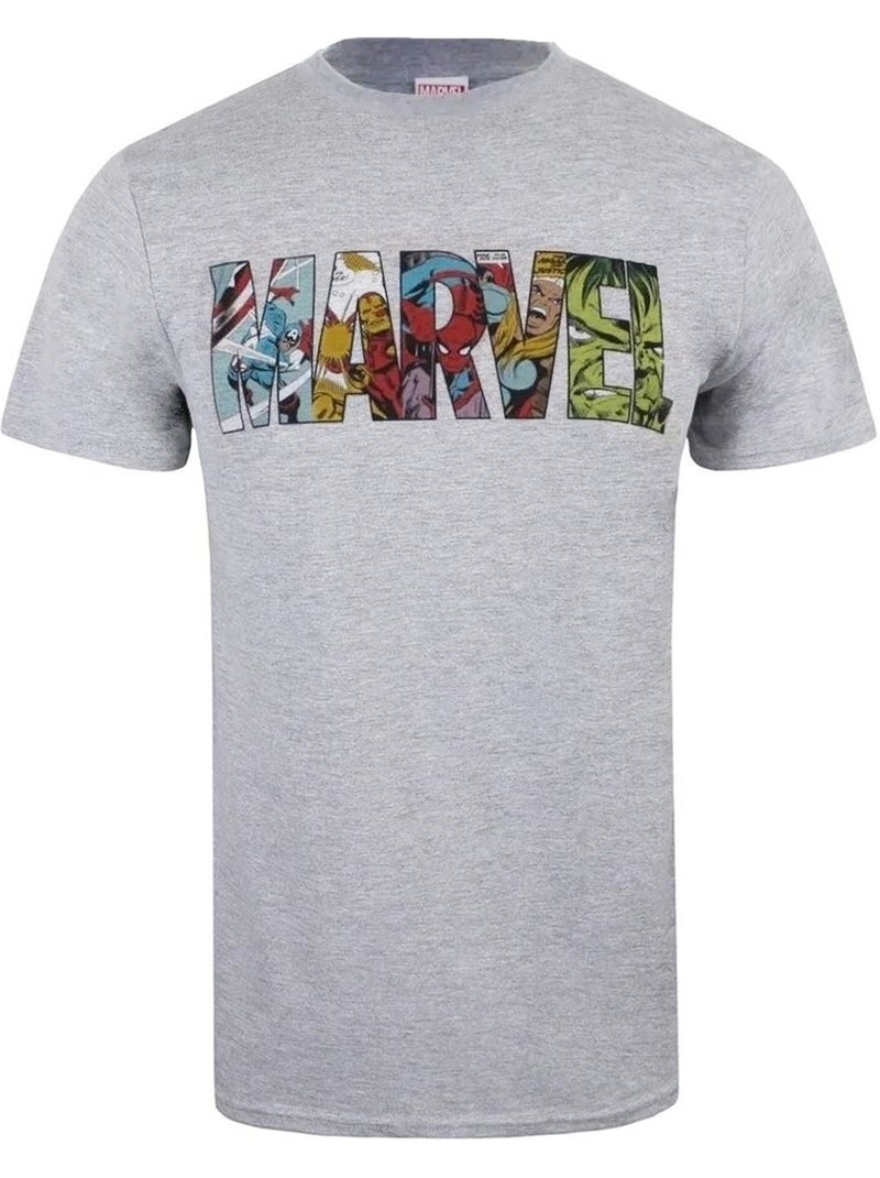 Camiseta tira de cómic para hombre - marvel Gris jaspeado - Kiabi