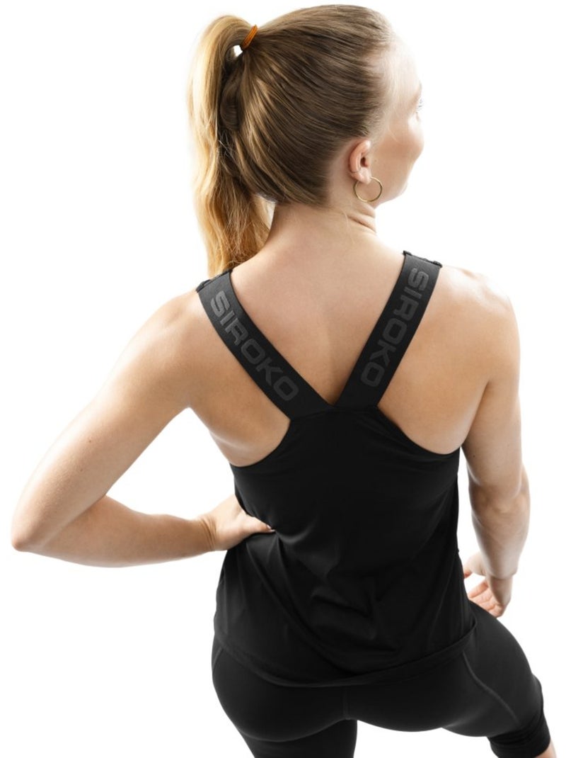 Camiseta tirantes entrenamiento mujer fitness mujer triumph Negro - Kiabi