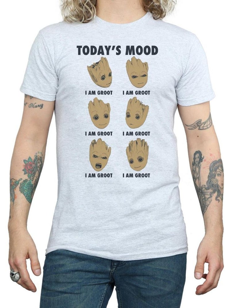 Camiseta today´s mood de baby groot para hombre - guardians of the galaxy Gris jaspeado - Kiabi