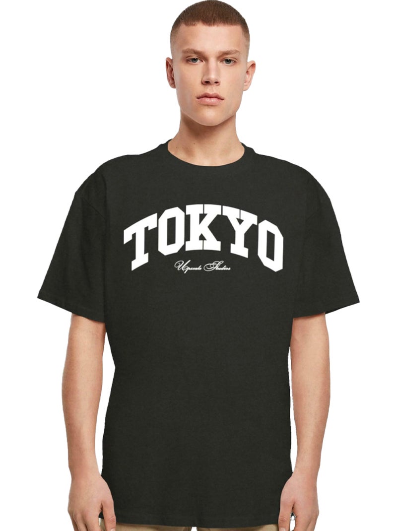 Camiseta tokyo diseño universidad para hombre - mister tee Negro - Kiabi