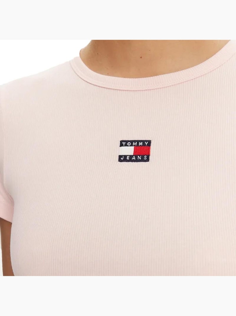 Camiseta Tommy Hilfiger con Insignia para Mujer Rosa claro - Kiabi