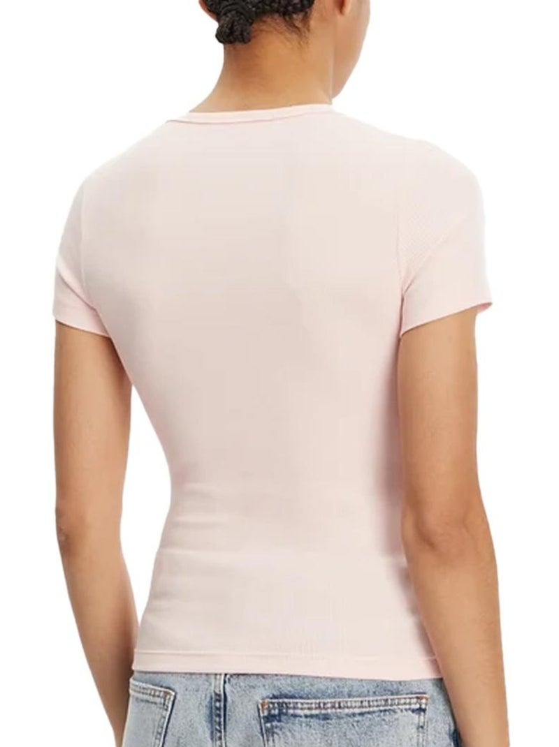 Camiseta tommy hilfiger con insignia para mujer Rosa claro - Kiabi
