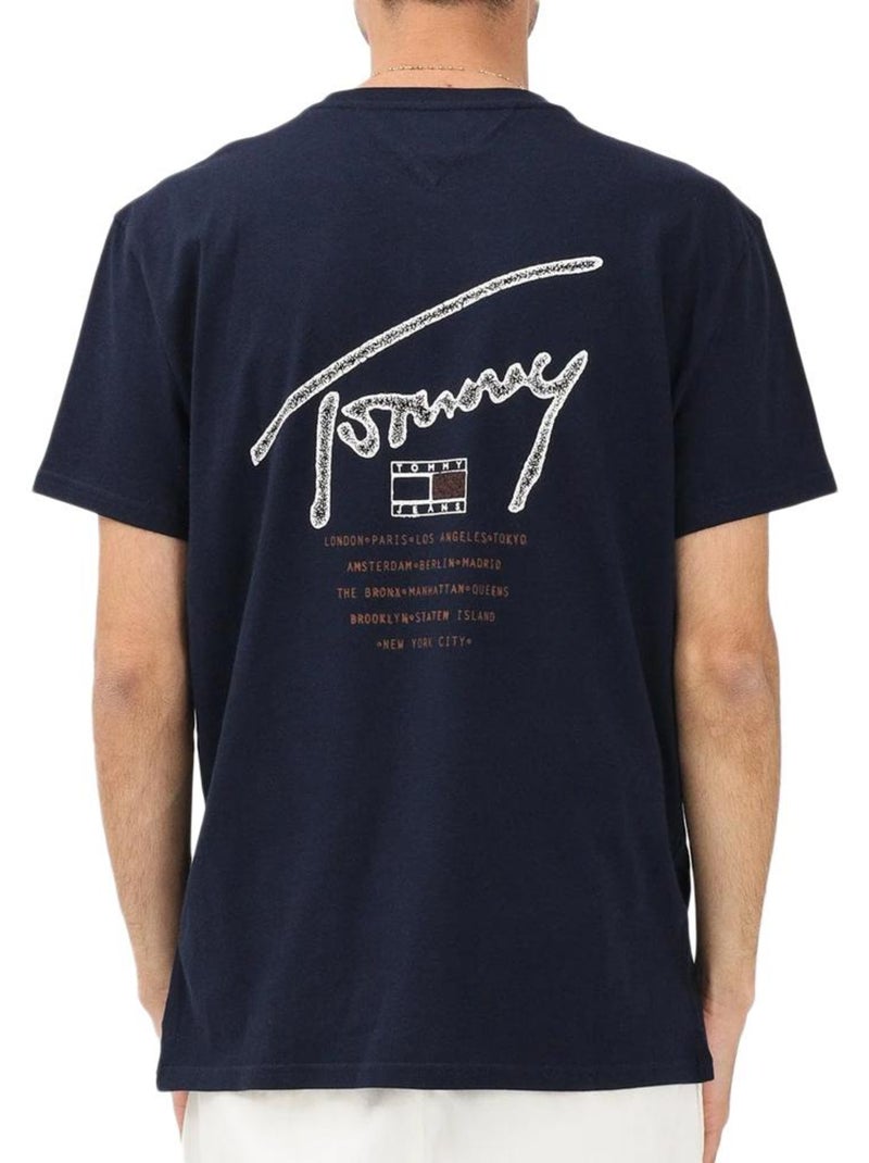 Camiseta Tommy Hilfiger de hombre con estampado trasero Azul marino - Kiabi