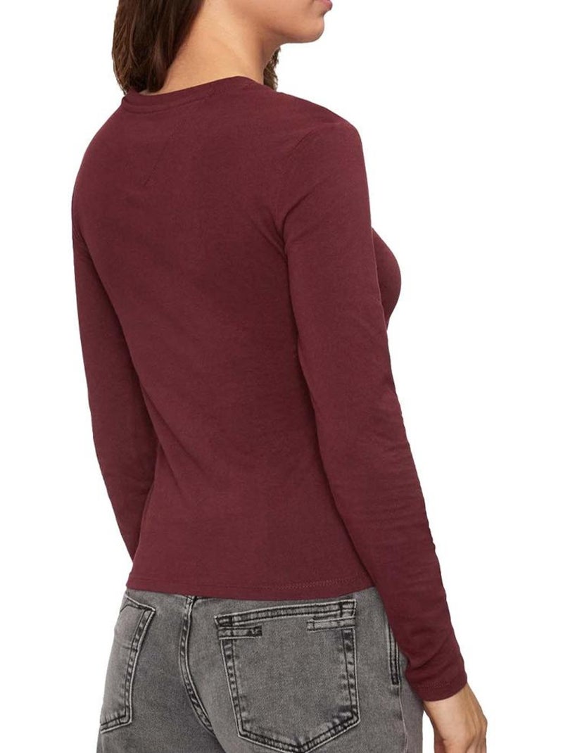 Camiseta tommy hilfiger de manga larga para mujer Burdeos - Kiabi