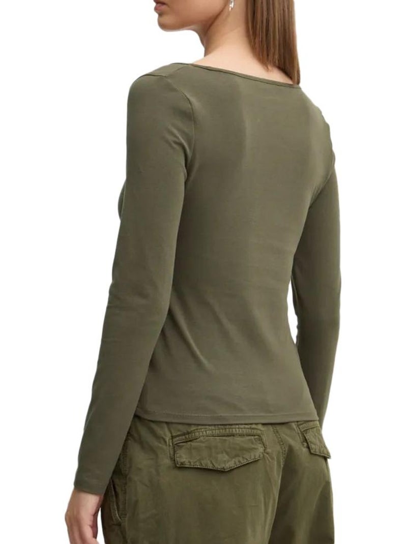 Camiseta Tommy Hilfiger de Manga Larga para Mujer Verde - Kiabi