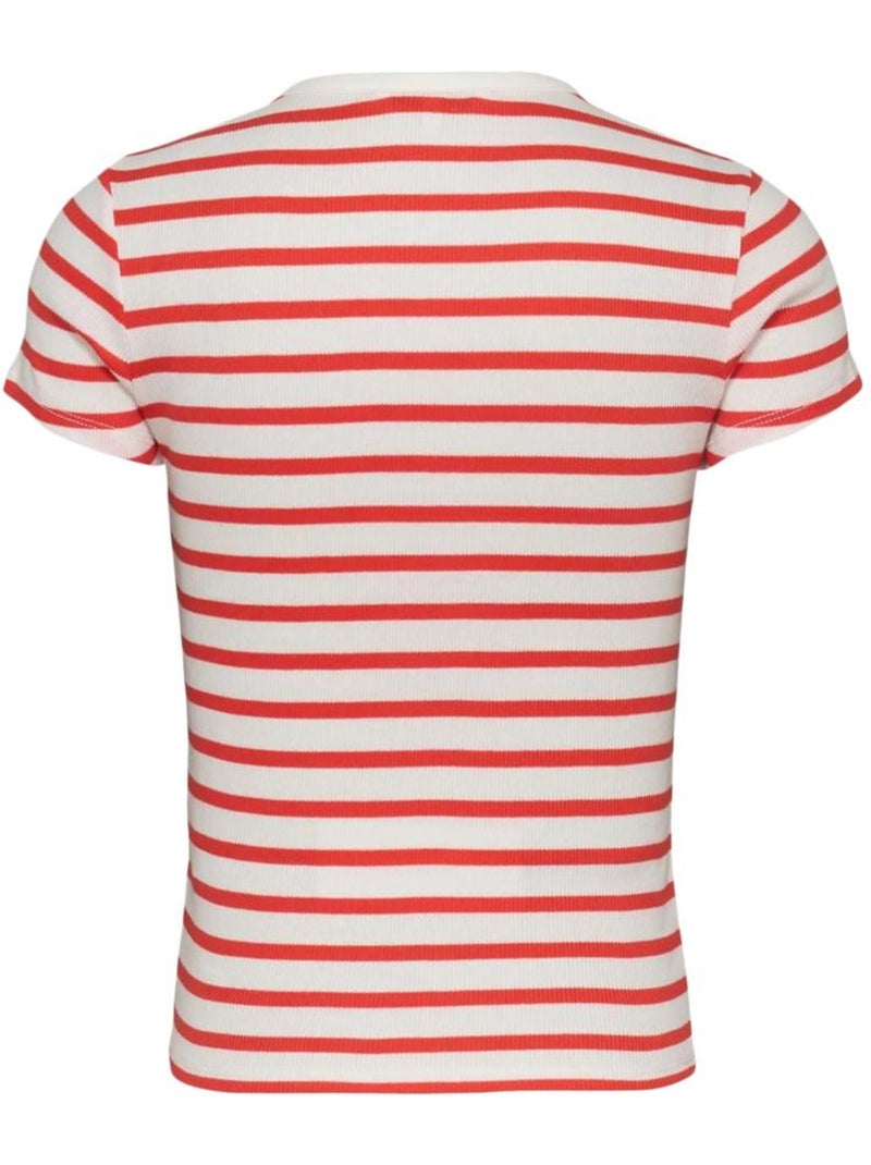 Camiseta Tommy Hilfiger de Mujer con Botones Blanco - Kiabi