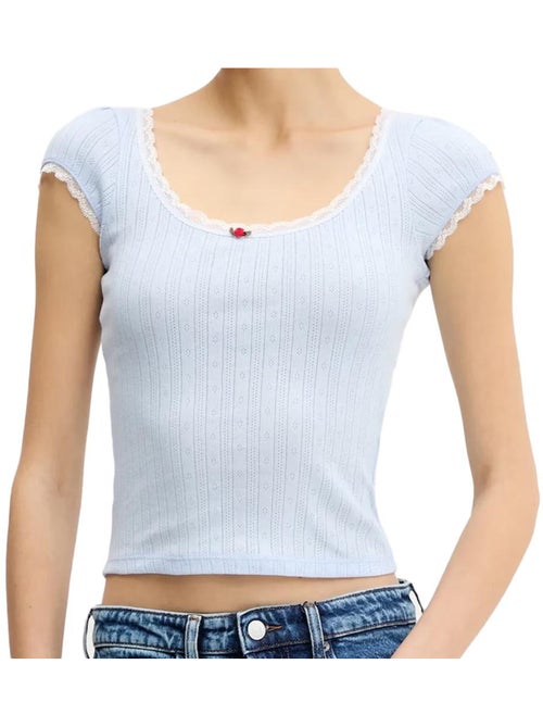 Camiseta Tommy Hilfiger para Mujer con Punto Calado - Kiabi