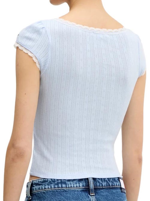Camiseta Tommy Hilfiger para Mujer con Punto Calado - Kiabi