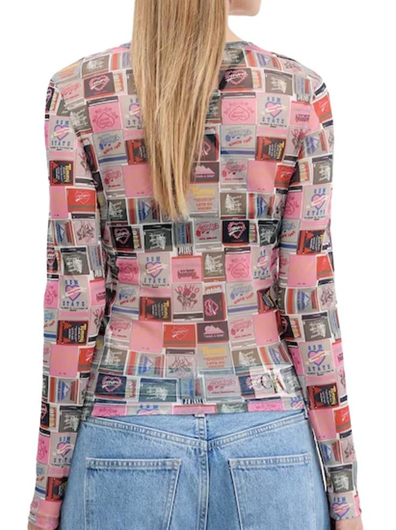Camiseta Tommy Hilfiger Slim AOP de Mujer con Estampado Floral Rosa - Kiabi