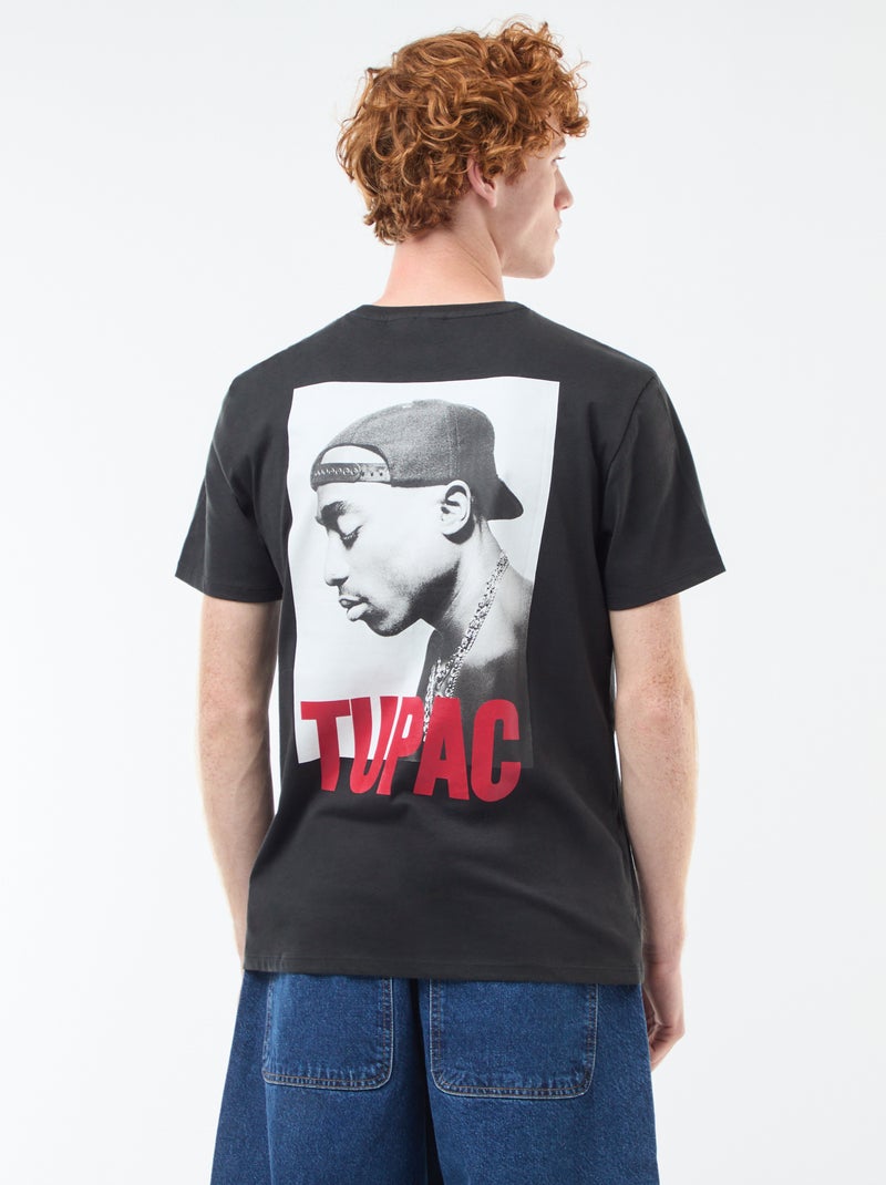 Camiseta 'Tupac' de algodón Negro - Kiabi