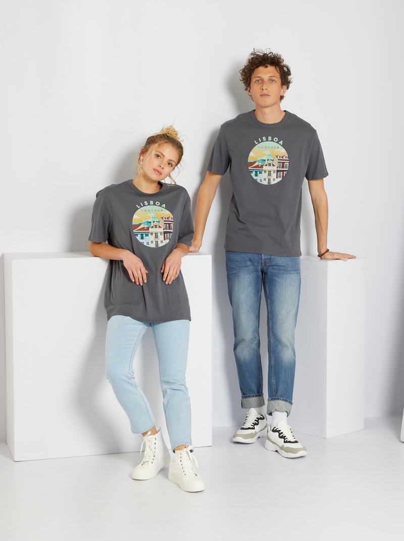 Camiseta unisex 'Florencia' GRIS - Kiabi
