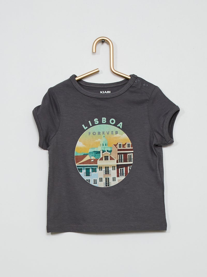 Camiseta unisex 'Lisboa' GRIS - Kiabi