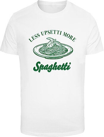 Camiseta upsetti spaghetti diseño estampado en espalda para hombre - mister tee