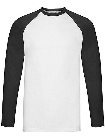 Camiseta valueweight de manga larga béisbol para hombre - fruit of the loom