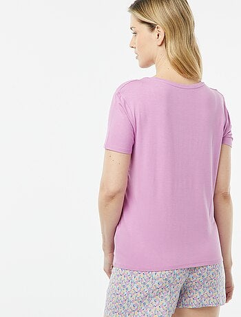 Camiseta vaporosa con cuello de pico