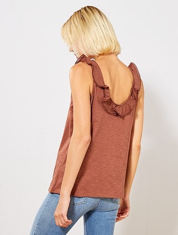 Camiseta vaporosa con volantes - Kiabi