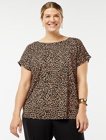 Camiseta vaporosa de punto gofrado