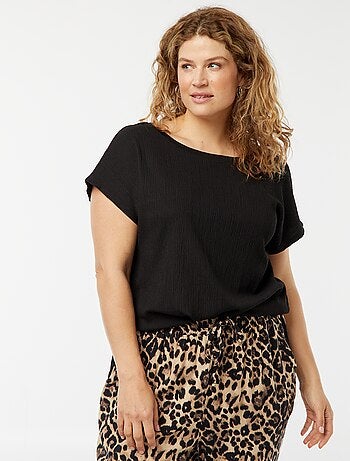 Camiseta vaporosa de punto gofrado