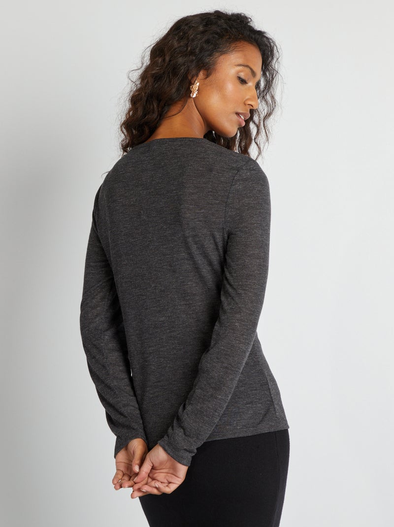 Camiseta vaporosa de punto torcido GRIS - Kiabi