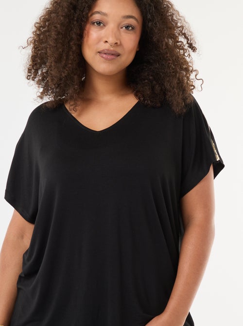 Camiseta 'Vero Moda' con cuello en V y lentejuelas - Kiabi